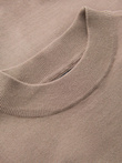 Tricot bărbătesc cu guler înalt cu viscoză - bej închis V3 OM-SWTN-0125