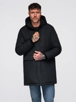 Classic long men's parka jacket - black V6 OM-JAPJ-0313