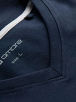Pánske tričko V-NECK s elastanom - tmavomodré V2 OM-TSCT-0106