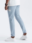 Pantaloni de trening bărbătești din tricot structurat - albastru deschis V4 OM-PASK-0211