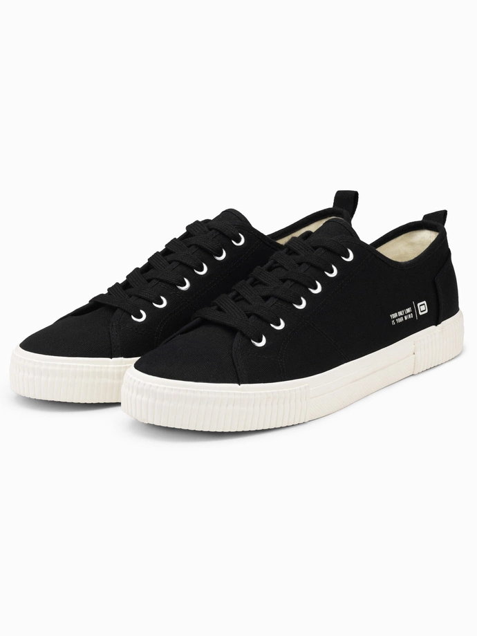 Classic low men's BASIC sneakers - black V4 OM-FOTL-0145