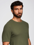 Structured knitted shirt for men - olive V1 OM-TSCT-0253