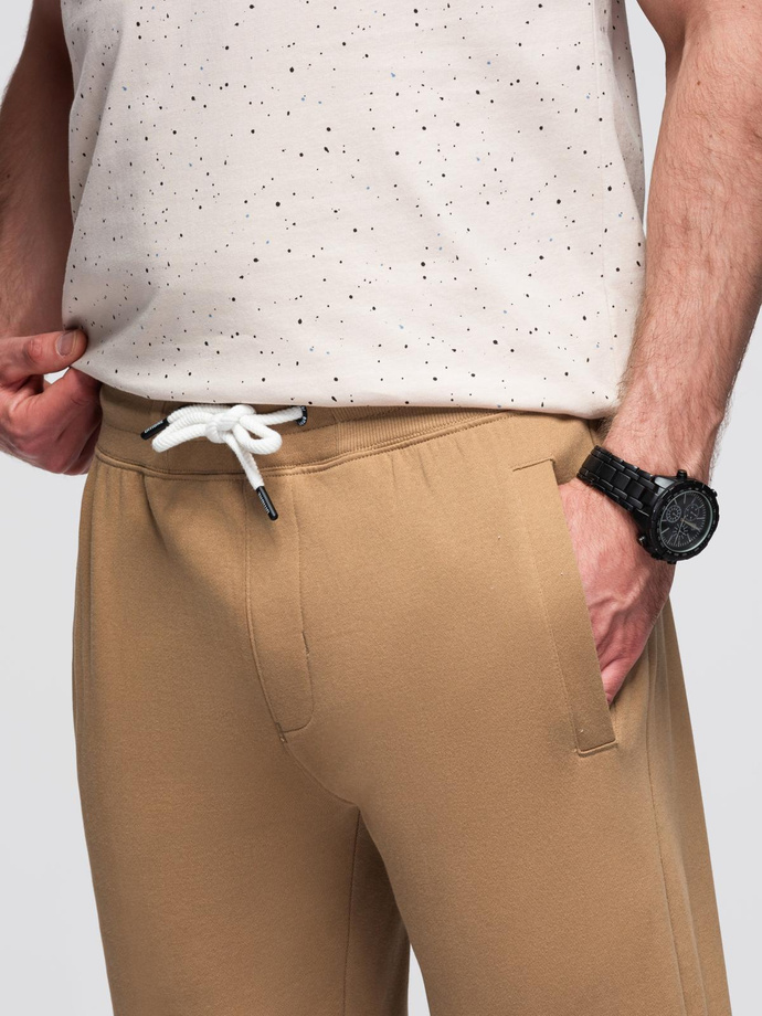 Pantaloni de trening pentru bărbați cu picior fără căptușeală - maro V2 OM-PABS-0206