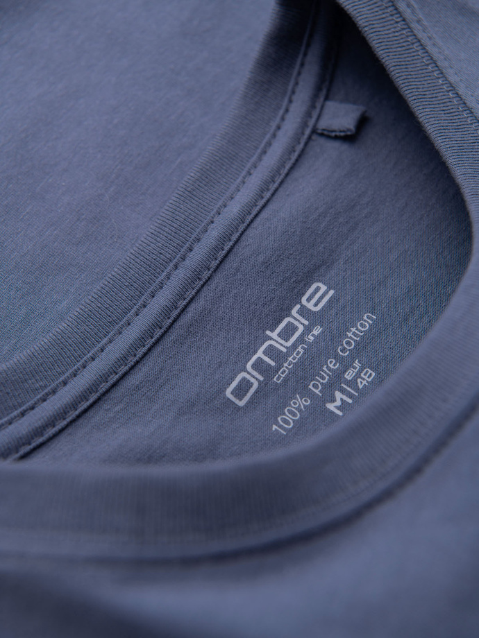 Tricou clasic BASIC din bumbac pentru bărbați - violet V13 OM-TSBS-0146