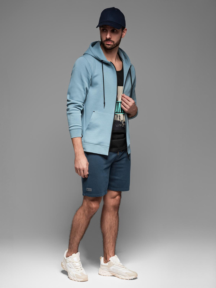 RELAXED FIT sportinio stiliaus vyriški trumpi sportiniai šortai - tamsiai mėlyni V4 OM-SRWS-0122