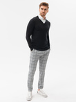 Men's sweater with white collar - black V1 E120