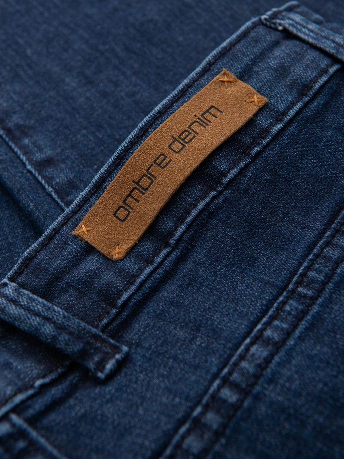 Klasické pánske džínsy SLIM FIT s elastanom - tmavomodré V3 OM-PADP-0216