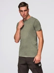 Men's t-shirt with wash effect - olive V4 OM-TSWT-0116