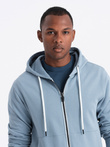Men's sweatshirt set unbuttoned sweatshirt + shorts - blue V7 Z76