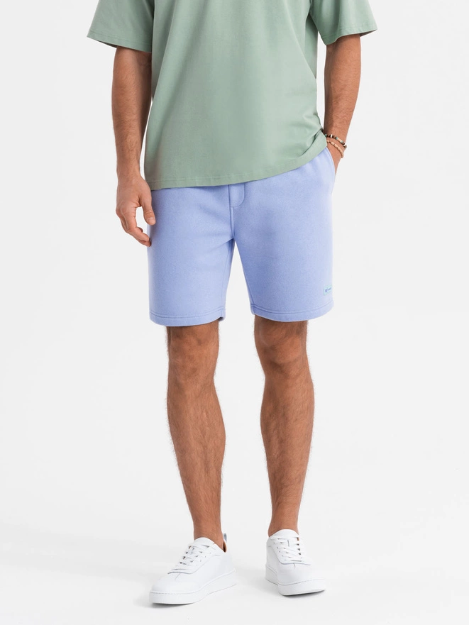 Unisex sweat shorts with drawstring waist - lavender V9 OU-SRBC-0101