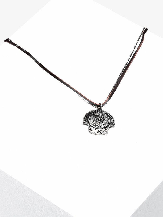 Men's necklace on the leather strap A361