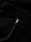 Men's pants with cargo pockets and leg hem - black V5 OM-PACG-0189