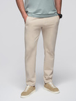 Men's sweatpants with unlined leg - light beige V1 OM-PABS-0206