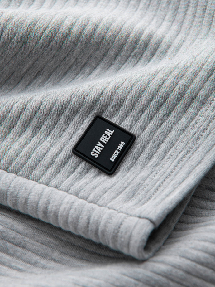 Men's short ottoman knit sweat shorts - gray V2 OM-SRSK-0150