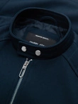 Men's biker jacket with collar and pockets - navy blue V1 OM-JALP-0157