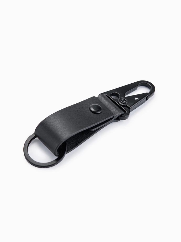 Men's key ring with snap hook - black V1 OU-ACKC-0100