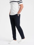 Pantaloni chino eleganți pentru bărbați SLIM FIT - albastru marin V3 OM-PACP-0191