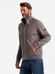 Men's jacket with high collar and fleece interior - ash V2 OM-JANP-0154