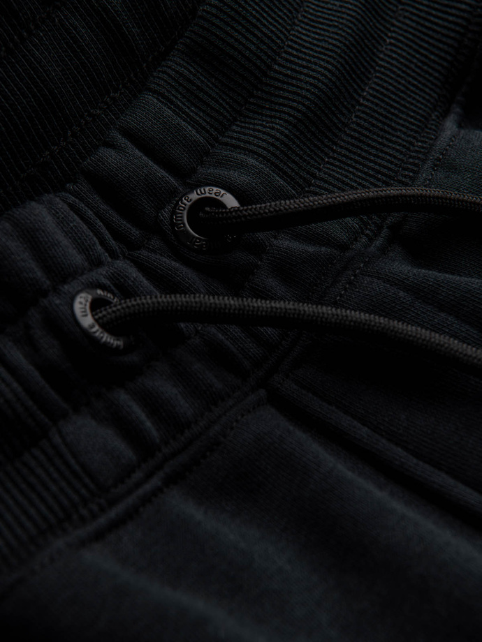 BASIC vyriškos medvilninės sportinės kelnės joggers - juodos spalvos V9 OM-PABS-0174