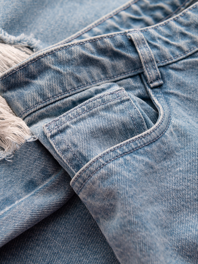 Pánské džínové kalhoty TAPERED FIT s dírami - světle modré V1 OM-PADP-0175