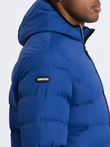 Men's winter quilted jacket - indigo C451