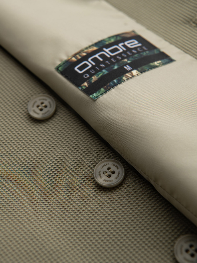 Costum bărbătesc fără revere - caramel V1 OM-BLZV-0112