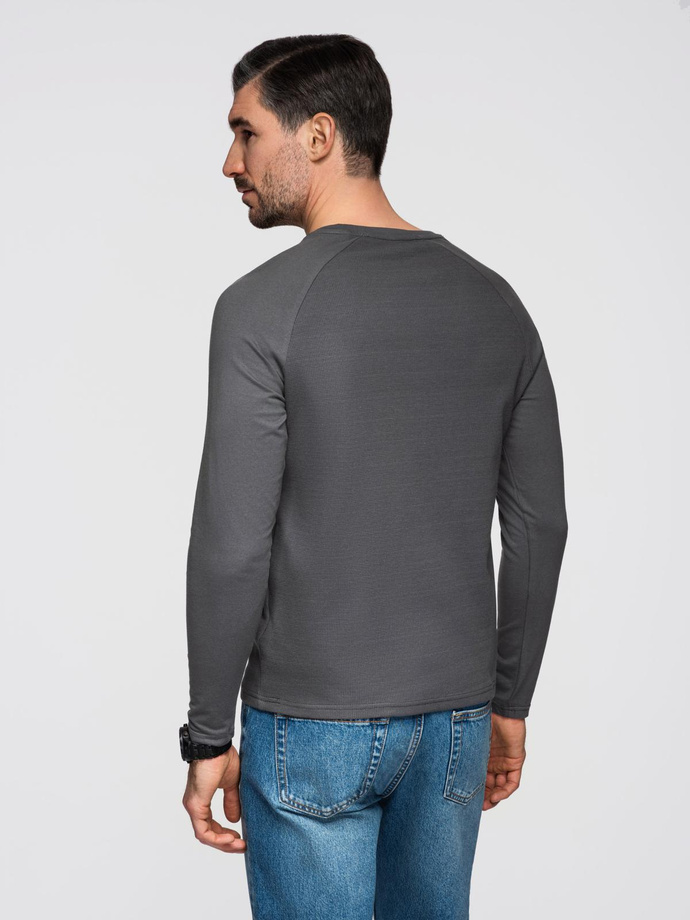 Men's longsleeve with "waffle" texture - graphite V5 OM-LSCL-0109