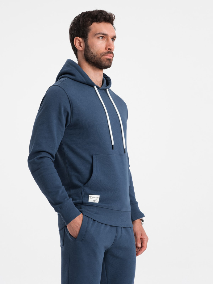 Set trening bărbătesc top kangaroo + pantaloni - albastru închis V4 Z80