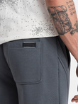 Pantaloni de trening din bumbac pentru bărbați BASIC - grafit V11 OM-PABS-0174