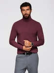 Men's plain turtleneck longsleeve - maroon V6 OM-LSCL-0130