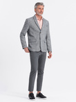 Men's REGULAR cut jacket with linen - graphite V5 OM-BLZB-0128