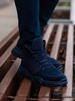 Men's ankle sneaker boots with sculpted sole - navy blue V4 OM-FOBO-0122