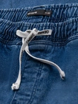 Men's wash-effect denim JOGGERS pants - blue V2 OM-PADJ-0267