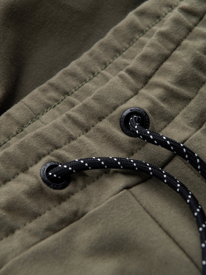 Pánske tepláky s logom - olivové V4 OM-PASK-0167