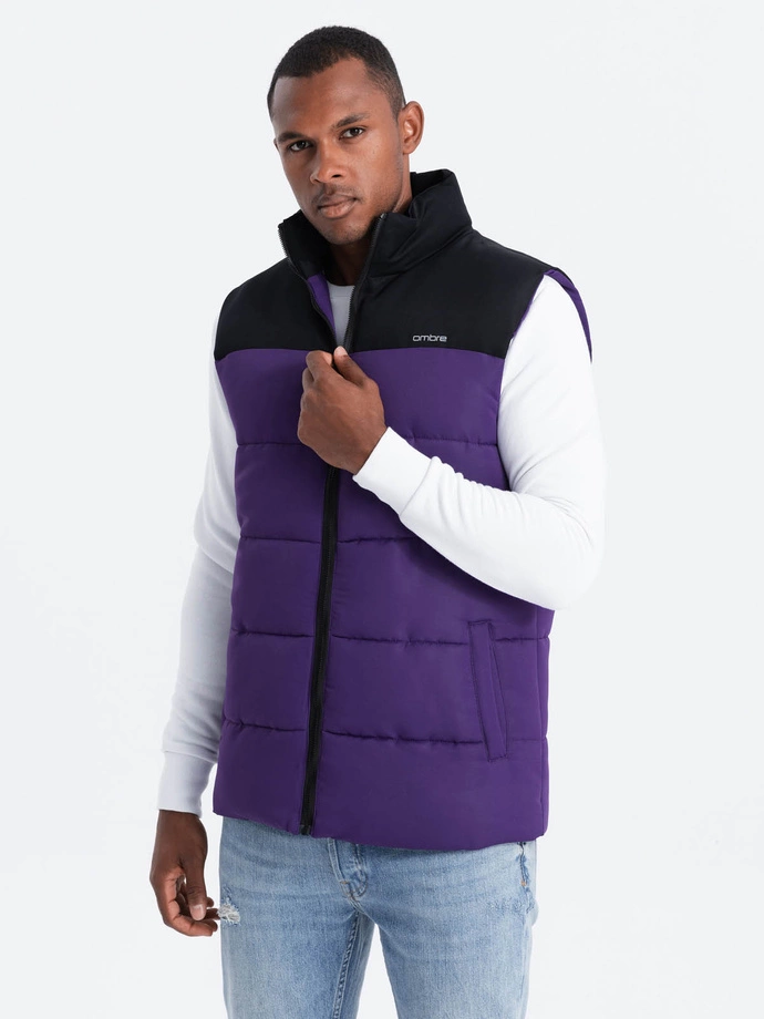 Men's quilted vest V59 - navy