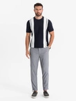 Men's REGULAR FIT chino pants with elastic waistband - gray V2 OM-PACP-0157