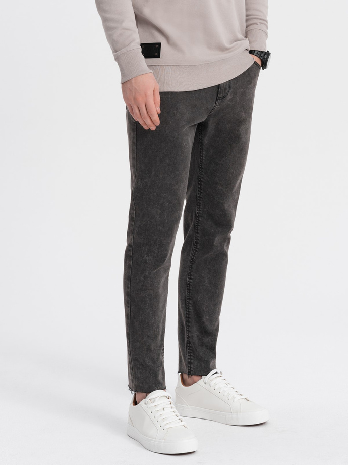 Vyriškos margintos džinsinės kelnės SLIM FIT - juodos V3 OM-PADP-0146