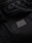 Men's denim joggers with piping - black V2 OM-PADJ-0156
