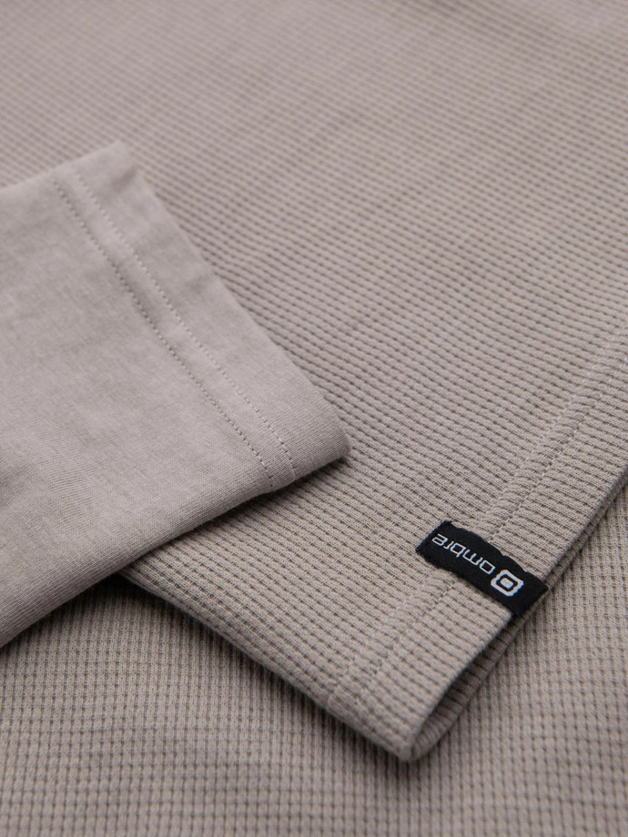 Men's longsleeve with "waffle" texture - ash V7 OM-LSCL-0109
