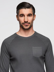 Men's longsleeve with "waffle" texture - graphite V5 OM-LSCL-0109