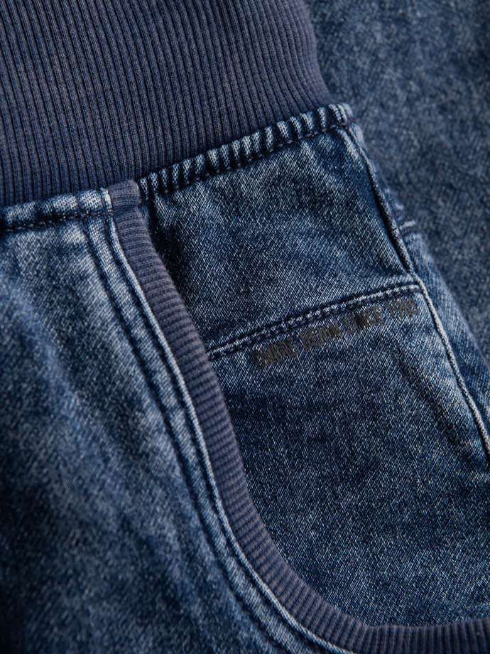 Pantaloni JOGGERY marmorat pentru bărbați cu cusături - albastru V1 OM-PADJ-0108