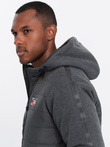 Men's mid-season jacket - dark grey C601