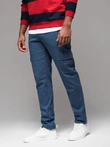 Pánské kalhoty STRAIGHT LEG cargo s kapsami na zip - tmavě modré V1 OM-PACG-0204
