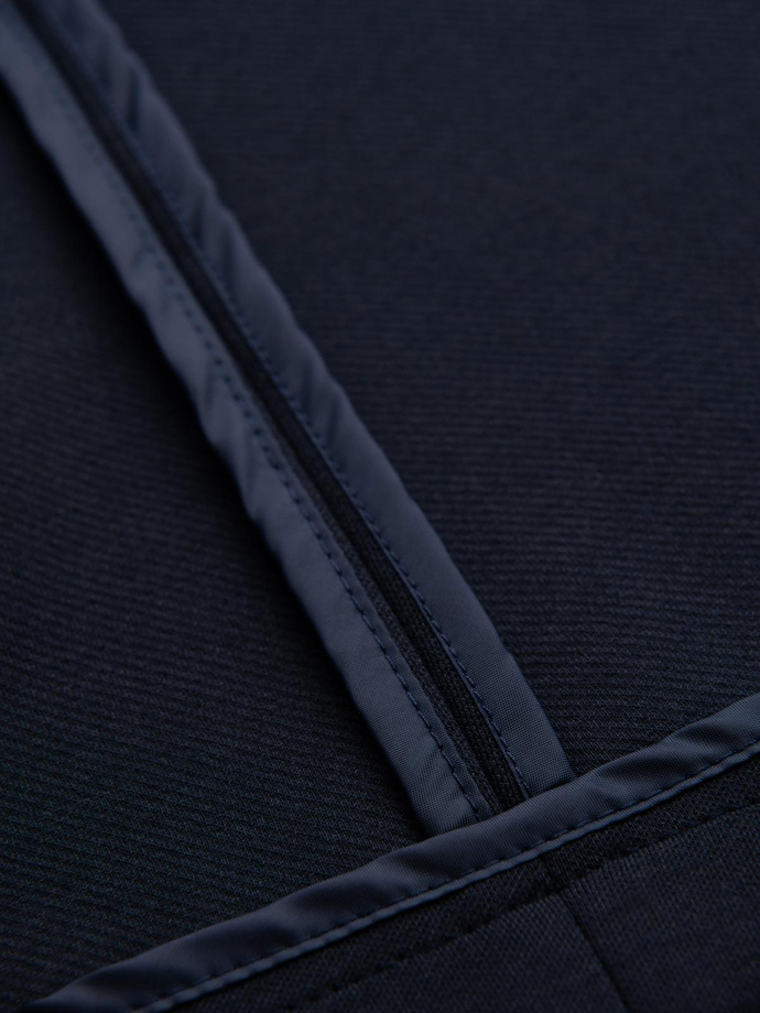 Jachetă SLIM pentru bărbați din tricot subtil structurat - albastru marin V3 OM-BLZB-0101