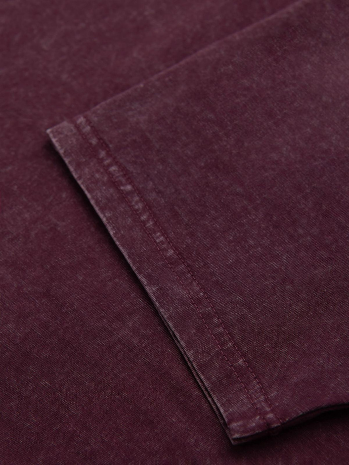 Tricou pentru bărbați cu efect de spălare - burgundy V3 OM-TSWT-0116