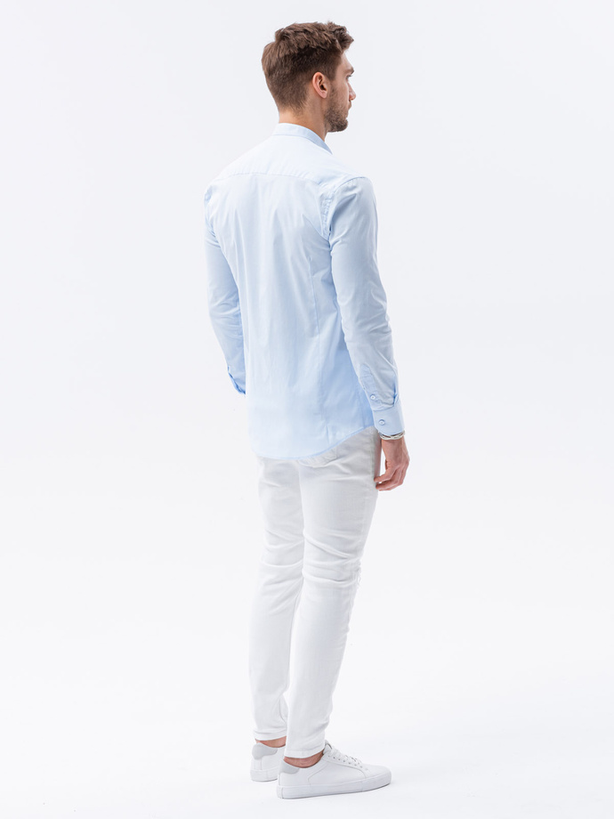 Men's elegant shirt with long sleeves - light blue K307