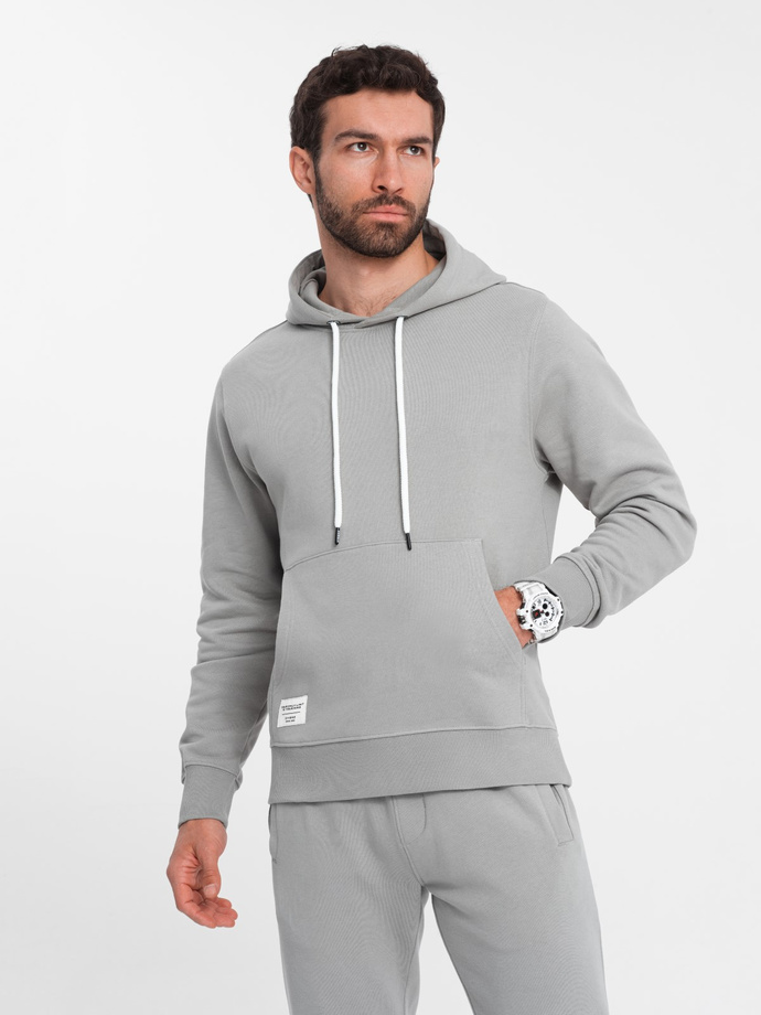 Men's sweatshirt set kangaroo sweatshirt + pants - gray V8 Z80