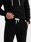 Men's tracksuit set kangaroo sweatshirt + pants - black V5 Z80