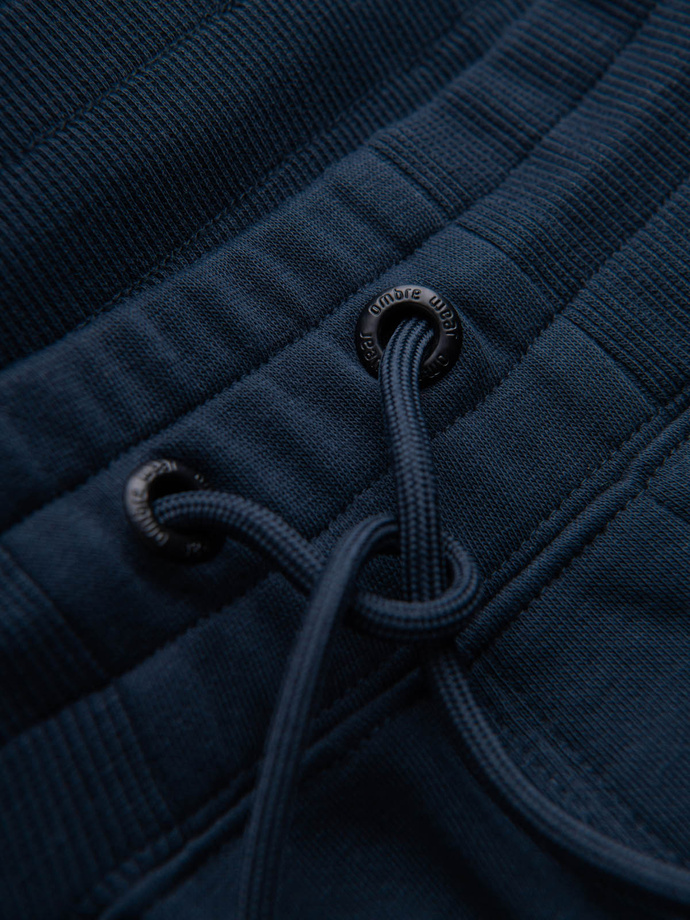 Pantaloni scurți din bumbac pentru bărbați BASIC - albastru marin V1 OM-SRBS-0149