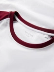 Manșon lung pentru bărbați cu mâneci raglan contrastante - alb și maron V2 OM-LSCL-0105